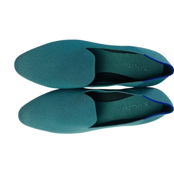 ROTHY'S  The almond Loafer Slip On Washable Ballet Flats in Blue Sage Size 10 - Picture 4 of 14